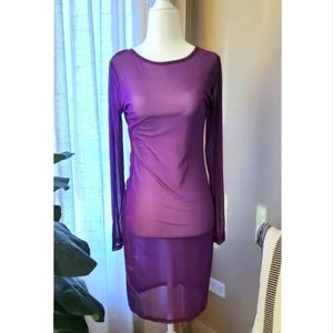 NWT Purple sheer lace dress, coverup